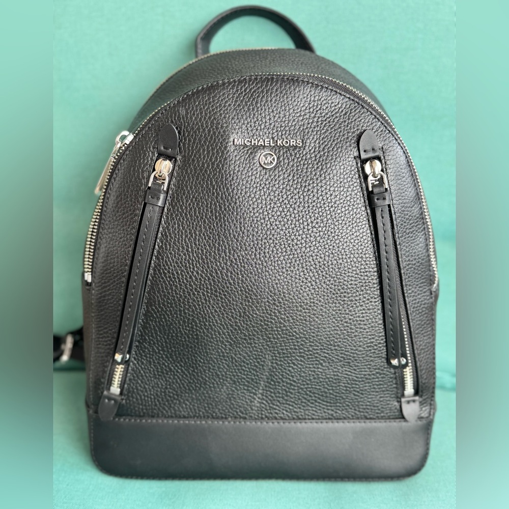 Michael Kors Black Pebbled Leather Backpack